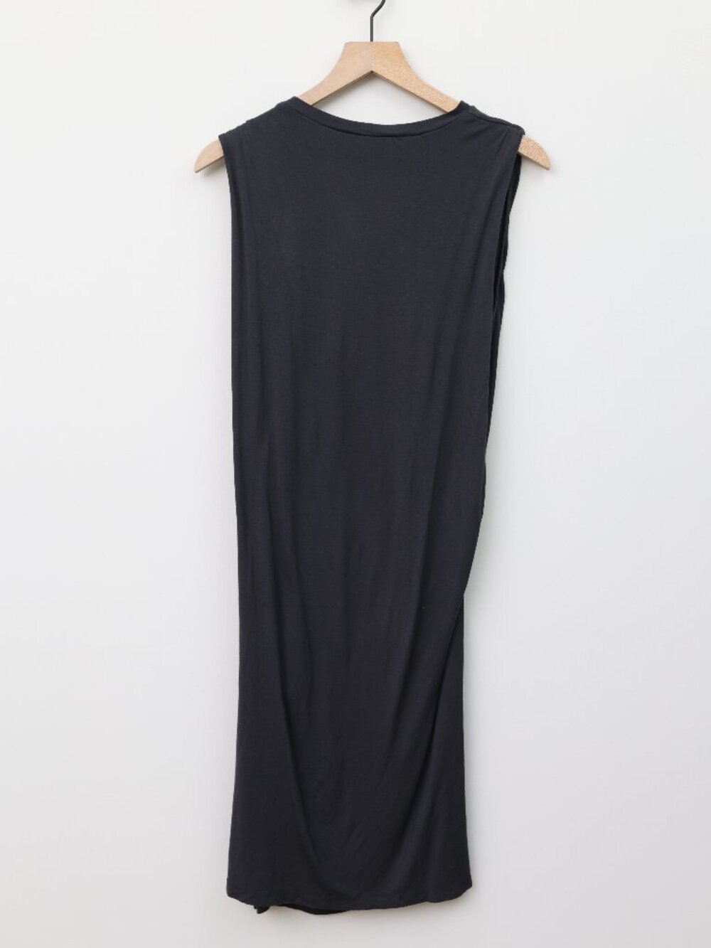 All Saints Scala Black Cinder Jersey Asymmetric Keyhole Drape Dress Size 8 - Picture 3 of 5